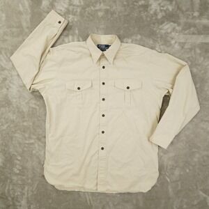 Polo Ralph Lauren Tobias Vintage Button Up Shirt Mens Large Beige Safari Utility